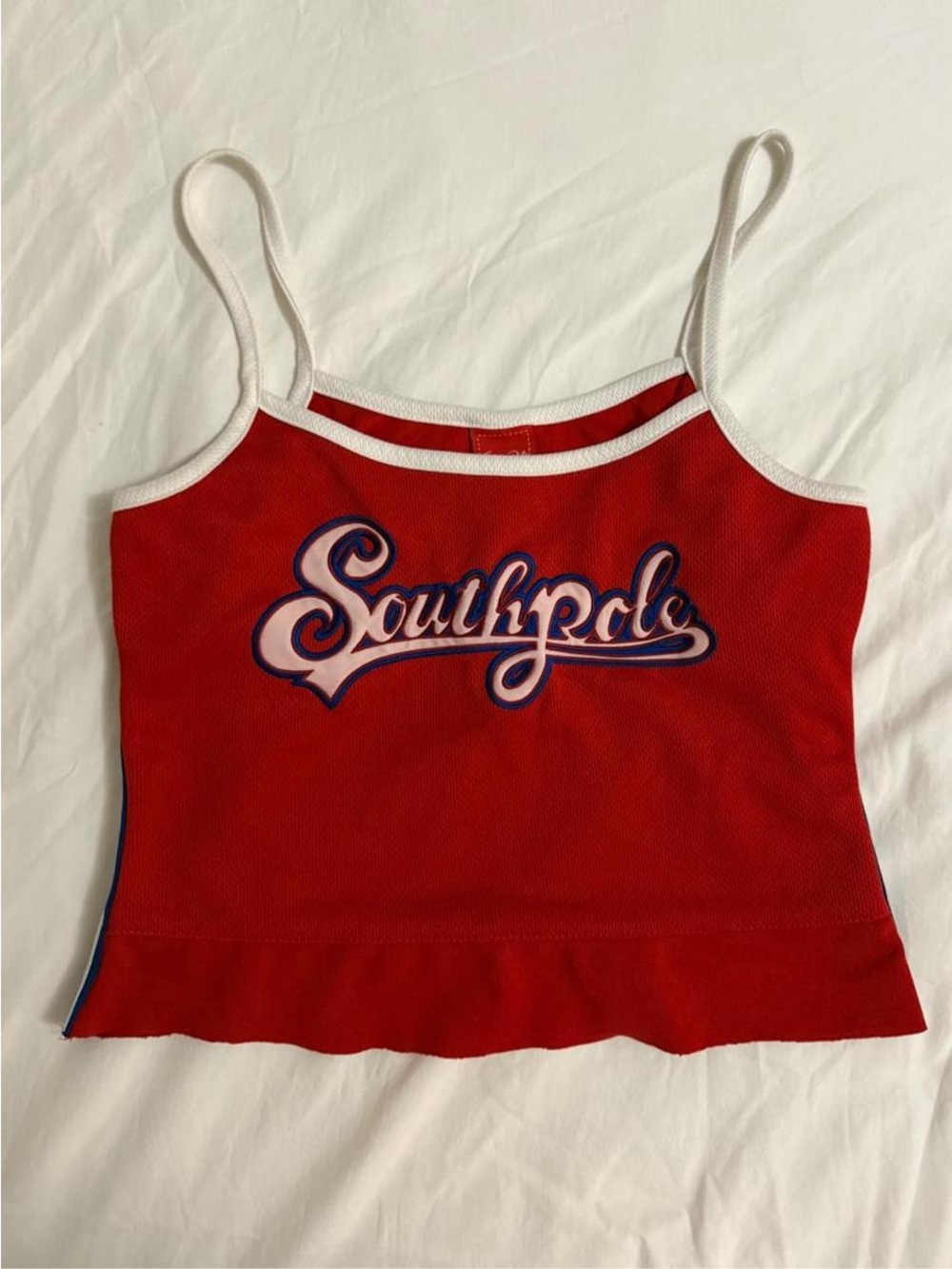 South Pole Red Cami with White Trim and Script Logo